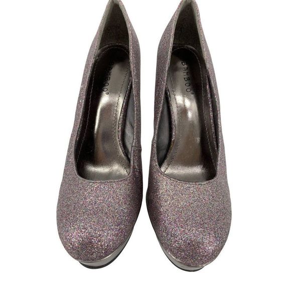 Bambo Ultra High Heels Sparkcle Colada Platform Sz 8 Stiletto Shoes Women 2957 - Picture 7 of 11